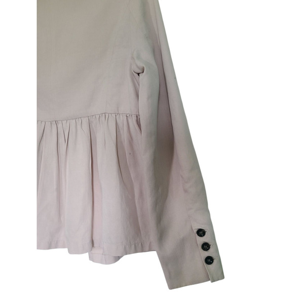 Ulla Johnson Lavender Amadie Peplum Ruffled Twill Hook Closure Blazer Size 4 - Picture 9 of 12